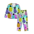 thumbnail image 1 of Uemuo Graffiti Pineapples Pattern Womens Pajama Sets,PJ Set for Women,Pajamas for Women Logo,Long Sleeve Pajama Set for Women,Soft Long Sleeve Top With Pants-X-Large, 1 of 9
