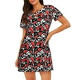 thumbnail image 1 of Uemuo Graffiti Valentine Day Pattern Women’s Nightdress – Casual Sleep Shirt, Soft Relaxed Fit Short-Sleeved Cotton Sleepwear for Home, Bedtime, and Lounging, 1 of 6
