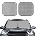 thumbnail image 1 of Uemuo Gray Plaid Printed 2 PCS Car Windshield Sun Shade, Auto Sun Heat and UV Rays Blocker, Foldable Automotive Front Window Sunshade Protector, 1 of 7