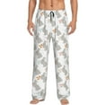 thumbnail image 1 of Uemuo Gray Rabbit Pattern Men's Wide Leg Palazzo Lounge Pants with Pockets Light Weight Loose Comfy Casual Pajama Pants-Small, 1 of 9