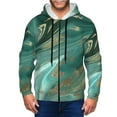 thumbnail image 1 of Uemuo Green And Gold Marble for Men's Fashion Full-zip Hoodies & Sweatshirts with Kangaroo Pocket, Zip-up Hooded Sweatshirt, Moisture Wicking & Breathable-XX-Large, 1 of 5