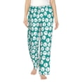 thumbnail image 1 of Uemuo Green Baseball Pattern Women's Wide Leg Palazzo Lounge Pants with Pockets Light Weight Loose Comfy Casual Pajama Pants-XX-Large, 1 of 9