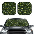thumbnail image 1 of Uemuo Green Branch Olive Printed 2 PCS Car Windshield Sun Shade, Auto Sun Heat and UV Rays Blocker, Foldable Automotive Front Window Sunshade Protector, 1 of 7