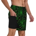 thumbnail image 1 of Uemuo Green Bright Web with Spiders Pattern Mens Swim Trunks Quick Dry Board Shorts with Mesh Lining, Stretch Beach Shorts Quick Dry No-Chafing Board Shorts-Medium, 1 of 9