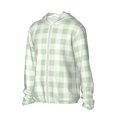 thumbnail image 1 of Uemuo Green Checkboard Pattern Women's Full Zip UPF 50+ Sun Protection Hoodie Jacket Long Sleeve Sun Shirt Hiking Outdoor Performance with Pockets-Medium, 1 of 9