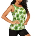 thumbnail image 1 of Uemuo Green Kiwi Pattern Workout Tank Tops for Women Breathable Moisture-wicking tank top Sleeveless Running Loose Fit Yoga Tops Active Shirts Sports Gym Exercise, 1 of 9
