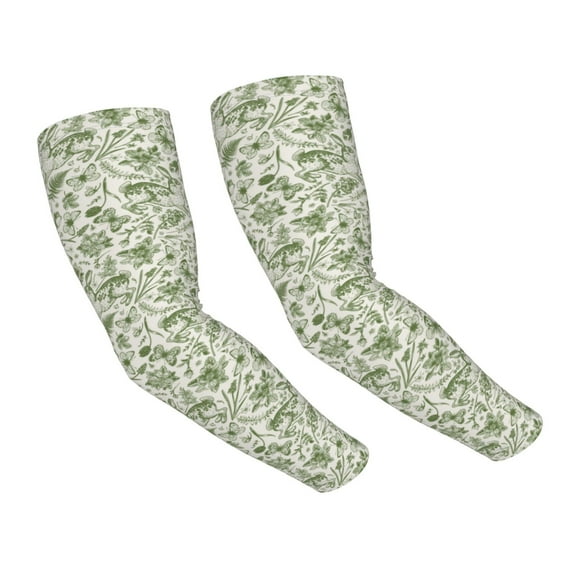 Uemuo Green Rabbit Printed Arm Sleeves, Cooling UV Sun Protection Sports Compression for Men/Women