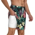 thumbnail image 1 of Uemuo Green Tropical Leaves Pattern Mens Swim Trunks Quick Dry Board Shorts with Mesh Lining, Stretch Beach Shorts Quick Dry No-Chafing Board Shorts-X-Large, 1 of 9