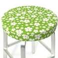 thumbnail image 1 of Uemuo Green White Flowers Pattern Round Bar Stool Seat Covers Washable Stool Cushion Slipcover Elastic Bar Chair Covers-12 inch, 1 of 7