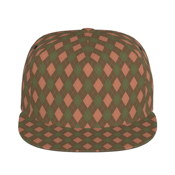 Uemuo Green and Pink Squares Pattern Women's Baseball Cap,Straight Brim Hat,Golf Dad Hat,Travel Hat,Sun Protection Cap,Everyday Accessory