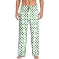 thumbnail image 1 of Uemuo Green polka dots Pattern Men's Wide Leg Palazzo Lounge Pants with Pockets Light Weight Loose Comfy Casual Pajama Pants-Small, 1 of 6