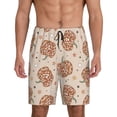 thumbnail image 1 of Uemuo Groovy Disco Pumpkin Pattern Men's Short Pajama Pants – Soft & Breathable Lounge Shorts, Elastic Waistband with Pockets, Lightweight Sleepwear for All-Season Comfort-Large, 1 of 6