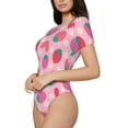 thumbnail image 1 of Uemuo Haear Strawberry Pattern Women's One Piece Short Sleeve Swimsuit Rash Guard Surfing Modest Quick-drying Swimsuit Beach Essentials-XX-Large, 1 of 9