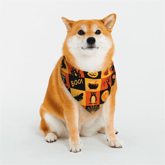 Uemuo Halloween Banner Symbols Summer Dog Bandanas,Cat Pet scarf,Soft Cotton Puppy Cat Scarfs Washable,Pets Gift-