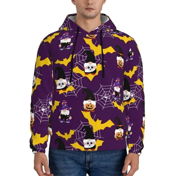 Uemuo Halloween Gnomes1 Pattern Men's Hoodie - Casual Pullover Hoodie with Kangaroo Pocket, Stylish Hooded Sweatshirt for Everyday Wear-4X-Large