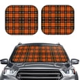 thumbnail image 1 of Uemuo Halloween Tartan Plaid Printed 2 PCS Car Windshield Sun Shade, Auto Sun Heat and UV Rays Blocker, Foldable Automotive Front Window Sunshade Protector, 1 of 7