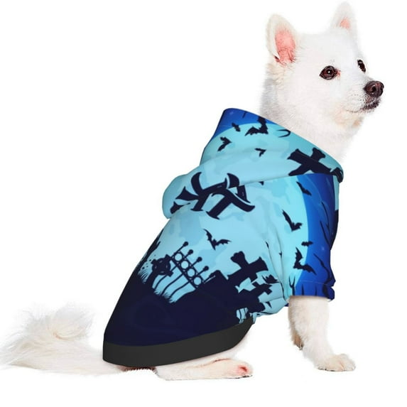 Uemuo Halloween Trick Or Treat for Winter Dog Hoodie Sweatshirts with Pockets Warm Dog Clothes for Small Dogs Chihuahua-X-Large