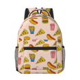 thumbnail image 1 of Uemuo Hamburger Pizza Coke Printed Student Durable Water-resistant Backpack,Travel Backpack,Outdoor Activities Backpack, Laptop Backpack, Multi-compartment Backpack, 1 of 5