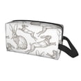 thumbnail image 1 of Uemuo Hand Drawn Rabbit Pattern Portable Toiletry Bags with Handle, Waterproof travel Make up Bags for Women, Large Capacity Travel Cosmetic Bags, 1 of 9