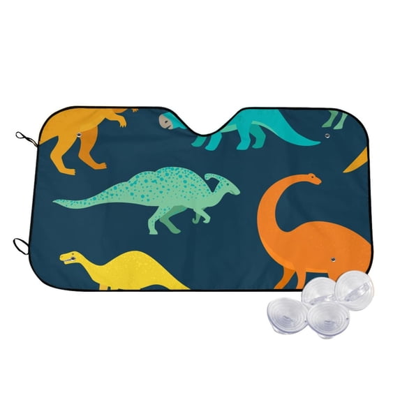 Uemuo Hand Drawn Seamless Pattern Accordion Car Windshield Sun Shade, Foldable Reflective Sun Visor for Car, Reflector Windshield Sunshade-Small