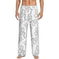 thumbnail image 1 of Uemuo Hand Drawn Snake Pattern Men's Wide Leg Palazzo Lounge Pants with Pockets Light Weight Loose Comfy Casual Pajama Pants-Medium, 1 of 9