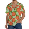 thumbnail image 1 of Uemuo Hand Drawn Strawberry Pattern Cotton Linen Short Sleeve Shirts,Casual Lightweight Button Down Shirts,Vacation Beach Summer Tops-3X-Large, 1 of 7