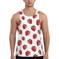 thumbnail image 1 of Uemuo Hand Drawn Strawberry Pattern Men's Muscle Shirts Sleeveless Dry Fit Gym Workout Tank Top Lightweight Sports Tank Top Beach Tank Top, Loose-fit Sleeveless Shirt-Medium, 1 of 7