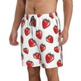 thumbnail image 1 of Uemuo Hand Drawn Strawberry Pattern Men's Swim Trunks Hawaiian Beach Bathing Suit Swimsuits Beach Quick-Dry Shorts with Pockets-3X-Large, 1 of 9