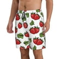 thumbnail image 1 of Uemuo Hand Drawn Strawberry Pattern Men's Swim Trunks Hawaiian Beach Bathing Suit Swimsuits Beach Quick-Dry Shorts with Pockets-Small, 1 of 9