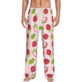 thumbnail image 1 of Uemuo Hand Drawn Strawberry Pattern Men's Wide Leg Palazzo Lounge Pants with Pockets Light Weight Loose Comfy Casual Pajama Pants-Small, 1 of 9