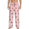 thumbnail image 1 of Uemuo Hand Drawn Strawberry Pattern Men's Wide Leg Palazzo Lounge Pants with Pockets Light Weight Loose Comfy Casual Pajama Pants-X-Large, 1 of 9