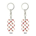 thumbnail image 1 of Uemuo Hand Drawn Strawberry Pattern Rectangular Metal Keychain - Durable, Stylish, and Personalized Key Ring for Men and Women,Engraved Keychain,Gift Slim Sturdy Keychain, 1 of 7