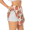 thumbnail image 1 of Uemuo Hand Drawn Strawberry Pattern Women's Athletic Shorts High Waisted Running Shorts with Liner Pockets Gym Elastic Workout Shorts-Small, 1 of 9
