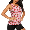 thumbnail image 1 of Uemuo Hand Drawn Strawberry Pattern Workout Tank Tops for Women Breathable Moisture-wicking tank top Sleeveless Running Loose Fit Yoga Tops Active Shirts Sports Gym Exercise, 1 of 9