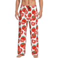 thumbnail image 1 of Uemuo Hand Drawn Tomatoes Pattern Men's Wide Leg Palazzo Lounge Pants with Pockets Light Weight Loose Comfy Casual Pajama Pants-Large, 1 of 9