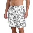 thumbnail image 1 of Uemuo Hand Drawn Turtle Pattern Men's Swim Trunks Hawaiian Beach Bathing Suit Swimsuits Beach Quick-Dry Shorts with Pockets-Medium, 1 of 9