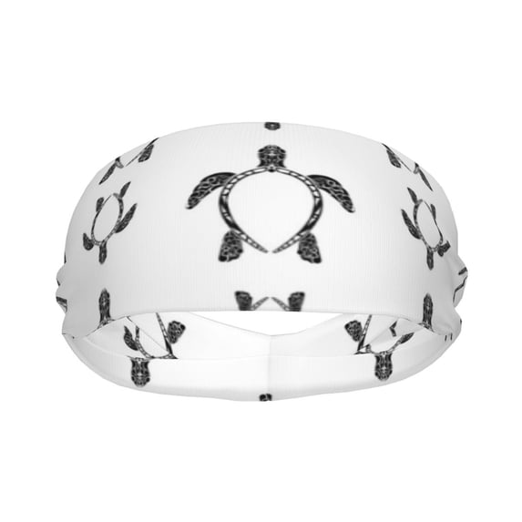 Uemuo Hand Drawn Turtle Printed Sports Headbands for Men Women,Moisture Wicking Workout Headband, Sweatband Headbands,Non-slip Workout Gym Yoga Headband