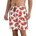 thumbnail image 1 of Uemuo Hand Drawn Watermelon Pattern Men's Swim Trunks Hawaiian Beach Bathing Suit Swimsuits Beach Quick-Dry Shorts with Pockets-3X-Large, 1 of 9