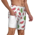 thumbnail image 1 of Uemuo Hand Drawn Watermelon Pattern Mens Swim Trunks Quick Dry Board Shorts with Mesh Lining, Stretch Beach Shorts Quick Dry No-Chafing Board Shorts-Small, 1 of 9