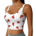 thumbnail image 1 of Uemuo Hand Drawn Watermelon Pattern Women's Sports Bra - High Impact Support, Breathable, and Comfortable Athletic Bra for Running, Yoga, and Workouts, 1 of 9