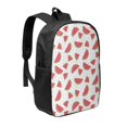 thumbnail image 1 of Uemuo Hand Drawn Watermelon Printed Durable 17-inch Student Backpack - Lightweight, Waterproof, Adjustable Straps, Ideal for School, Work, Travel, 1 of 5