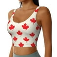 thumbnail image 1 of Uemuo Happy Canada Day Pattern Women's Sports Bra - High Impact Support, Breathable, and Comfortable Athletic Bra for Running, Yoga, and Workouts, 1 of 9
