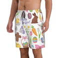 thumbnail image 1 of Uemuo Happy Easter1 Pattern Men's Swim Trunks Hawaiian Beach Bathing Suit Swimsuits Beach Quick-Dry Shorts with Pockets-Large, 1 of 9