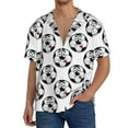 thumbnail image 1 of Uemuo Happy Football Pattern Cotton Linen Short Sleeve Shirts,Casual Lightweight Button Down Shirts,Vacation Beach Summer Tops-Large, 1 of 7