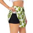 thumbnail image 1 of Uemuo Happy Fruit Pattern Women's Athletic Shorts High Waisted Running Shorts with Liner Pockets Gym Elastic Workout Shorts-Large, 1 of 9