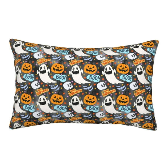 Uemuo Happy Halloween2 Print Throw Pillow Case – Cozy & Soft Cushion Cover, Hypoallergenic Pillow Case for Sleeping, Perfect for Women with Envelope Closure-16"x24"