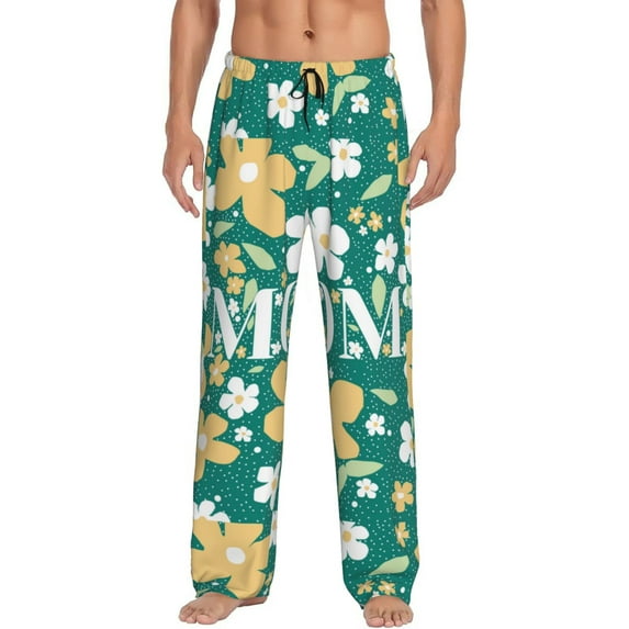 Uemuo Happy Mother's Day1 Pattern Men's Wide Leg Palazzo Lounge Pants with Pockets Light Weight Loose Comfy Casual Pajama Pants-X-Large
