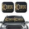 thumbnail image 1 of Uemuo Happy New Year 2024 (5) Printed 2 PCS Car Windshield Sun Shade, Auto Sun Heat and UV Rays Blocker, Foldable Automotive Front Window Sunshade Protector, 1 of 7