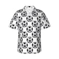 thumbnail image 1 of Uemuo Happy Soccer Printed Regular Fit Short Sleeve Casual Hawaiian Shirt for Men,Aloha shirt,Tropical shirt,Floral print shirt,Vacation Beach shirt-3X-Large, 1 of 9