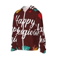 thumbnail image 1 of Uemuo Happy Thanksgiving Pattern Women's Full Zip UPF 50+ Sun Protection Hoodie Jacket Long Sleeve Sun Shirt Hiking Outdoor Performance with Pockets-Large, 1 of 9